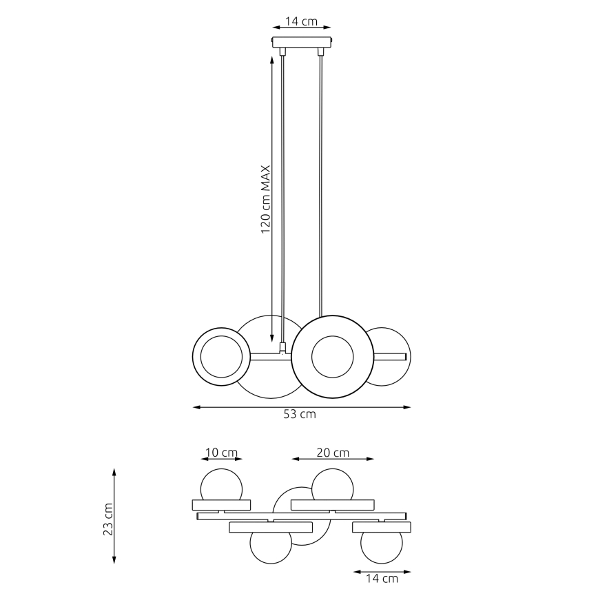 Κρεμαστό φωτιστικό σε καλώδιο MODEL 4xG9/8W/230V λευκό
