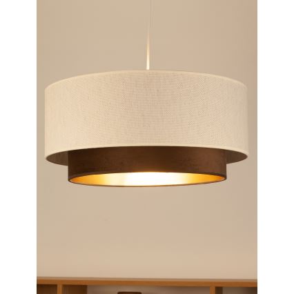 Κρεμαστό φωτιστικό σε καλώδιο NATIA 1xE27/60W/230V Ø 45 εκ. λευκό/καφέ