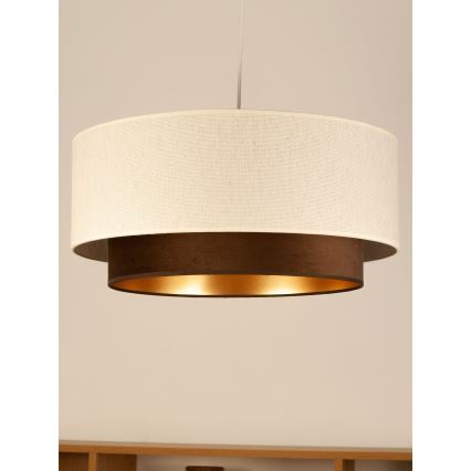 Κρεμαστό φωτιστικό σε καλώδιο NATIA 1xE27/60W/230V Ø 45 εκ. λευκό/καφέ