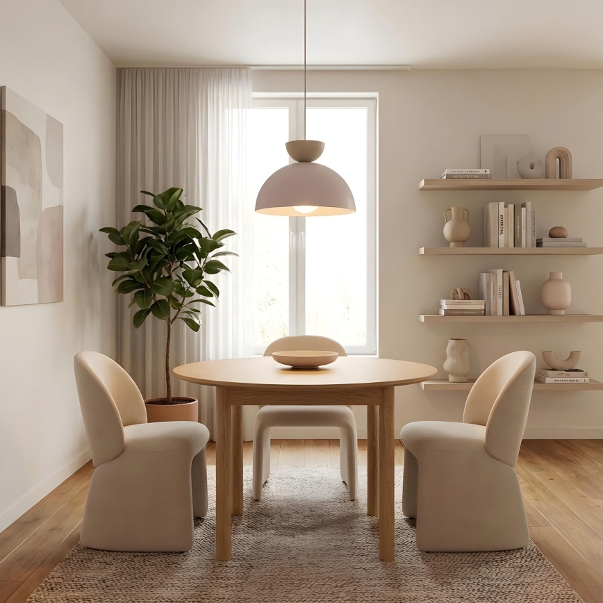 Κρεμαστό φωτιστικό σε καλώδιο NEVIS 1xE27/15W/230V, διάμ. 38 εκ., κρεμ