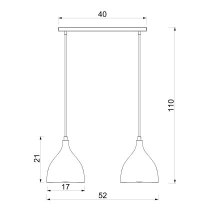 Κρεμαστό φωτιστικό σε καλώδιο NOAK CLASSIC 2xE27/15W/230V καφέ