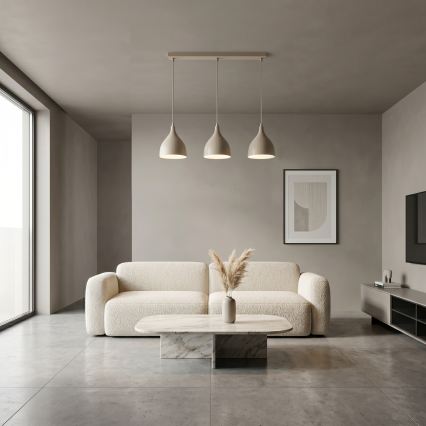 Κρεμαστό φωτιστικό σε καλώδιο NOAK CLASSIC 3xE27/15W/230V μπεζ