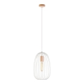 Κρεμαστό φωτιστικό σε καλώδιο OVELLA 1xE27/15W/230V Ø 25 εκ., εκρού/πεύκο