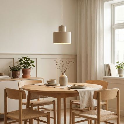 Κρεμαστό φωτιστικό σε καλώδιο PARKLA 1xE27/15W/230V μπεζ