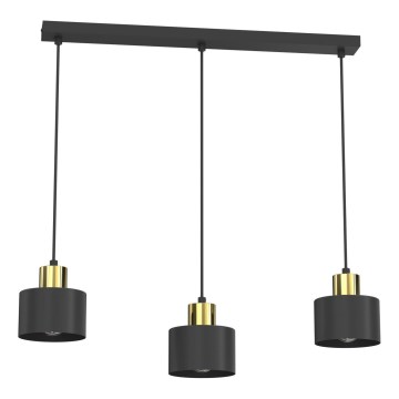 Κρεμαστό φωτιστικό σε καλώδιο PARKLA, 3xE27/15W/230V, μαύρο