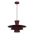 Κρεμαστό φωτιστικό σε καλώδιο PLATO 1xE27/15W/230V μπουργουνδί