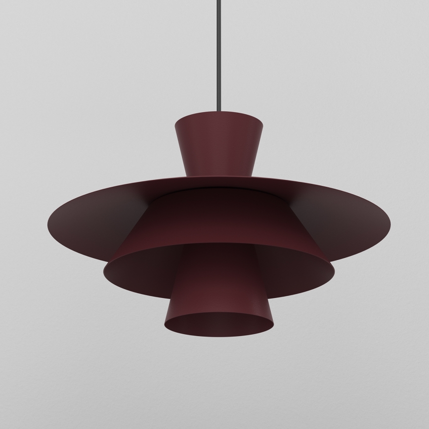Κρεμαστό φωτιστικό σε καλώδιο PLATO 1xE27/15W/230V μπουργουνδί