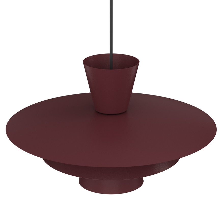 Κρεμαστό φωτιστικό σε καλώδιο PLATO 1xE27/15W/230V μπουργουνδί