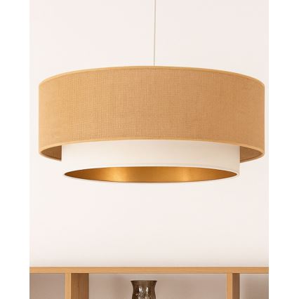 Κρεμαστό φωτιστικό σε καλώδιο SARTA 1xE27/60W/230V διάμ. 45 εκ. λευκό/γιούτα