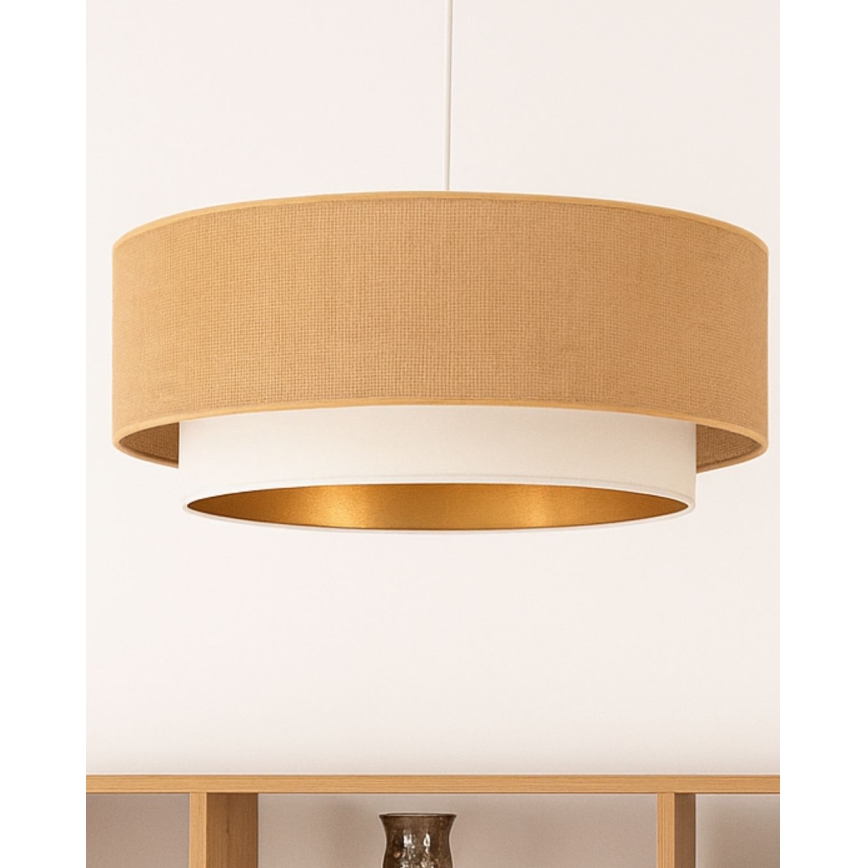 Κρεμαστό φωτιστικό σε καλώδιο SARTA 1xE27/60W/230V διάμ. 45 εκ. λευκό/γιούτα