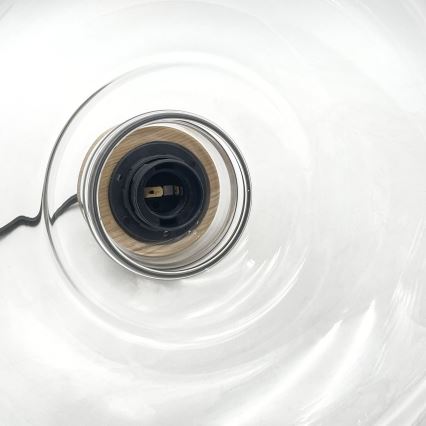 Κρεμαστό φωτιστικό σε καλώδιο SINGLE 1xE27/60W/230V Ø 28 cm δρυς