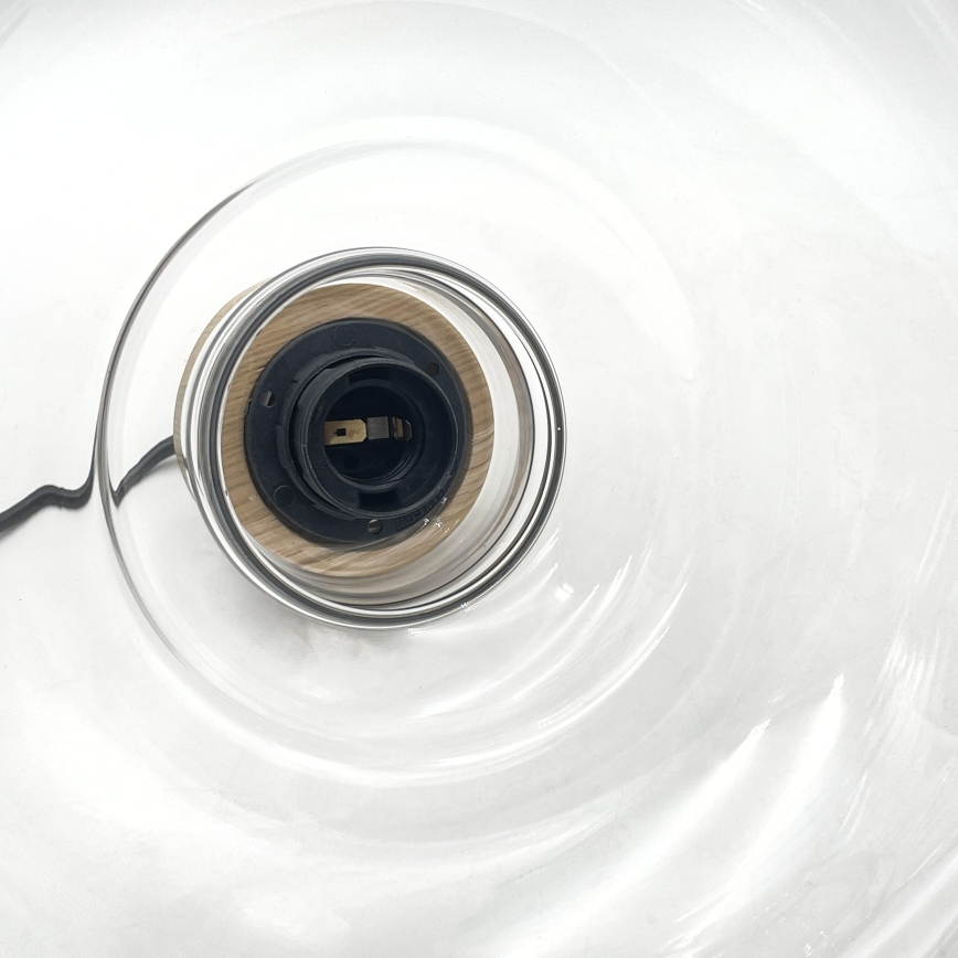 Κρεμαστό φωτιστικό σε καλώδιο SINGLE 1xE27/60W/230V Ø 28 cm δρυς