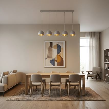 Κρεμαστό φωτιστικό σε καλώδιο SOOL 5xE27/15W/230V λευκό