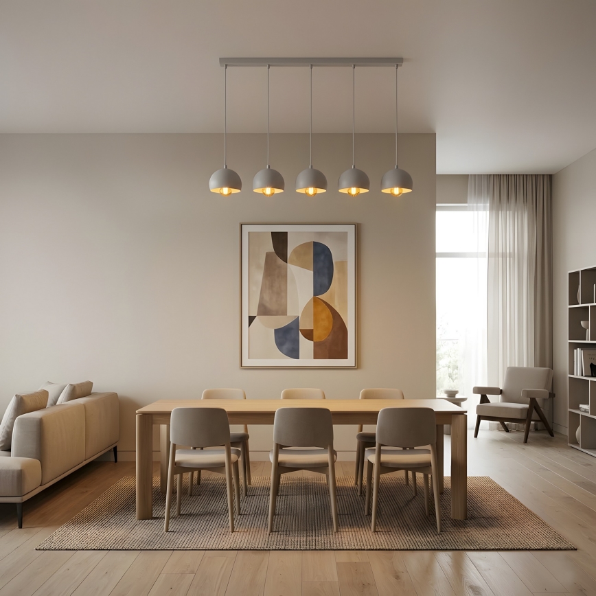 Κρεμαστό φωτιστικό σε καλώδιο SOOL 5xE27/15W/230V λευκό
