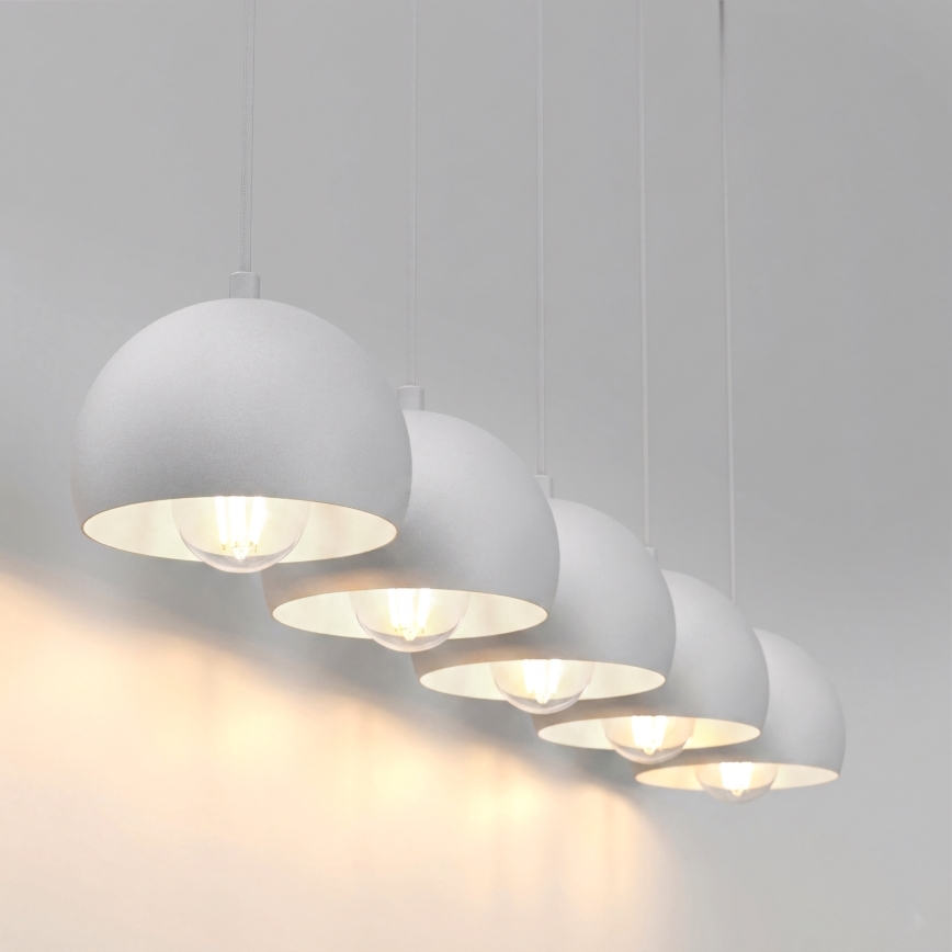 Κρεμαστό φωτιστικό σε καλώδιο SOOL 5xE27/15W/230V λευκό