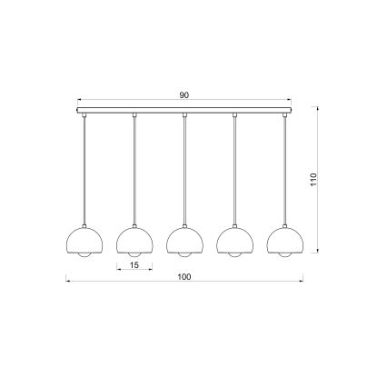 Κρεμαστό φωτιστικό σε καλώδιο SOOL 5xE27/15W/230V λευκό