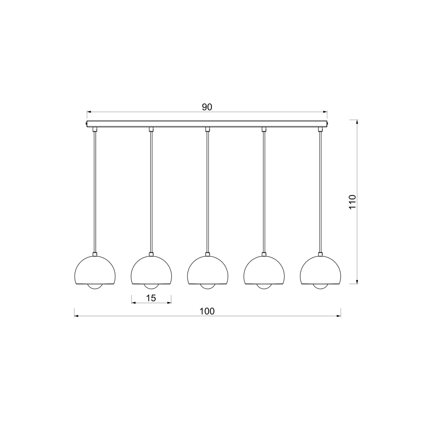 Κρεμαστό φωτιστικό σε καλώδιο SOOL 5xE27/15W/230V λευκό