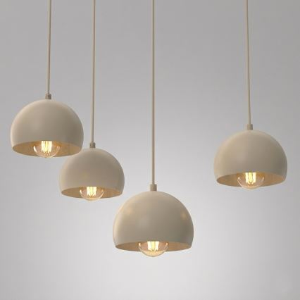 Κρεμαστό φωτιστικό σε καλώδιο SOOL 5xE27/15W/230V μπεζ