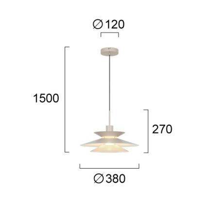 Κρεμαστό φωτιστικό σε καλώδιο STEVI 1xE27/40W/230V μπεζ