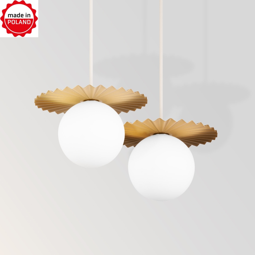 Κρεμαστό φωτιστικό σε καλώδιο SUNPLISS 1xG9/10W/230V διάμ. 20 εκ. χρυσό/κρεμ