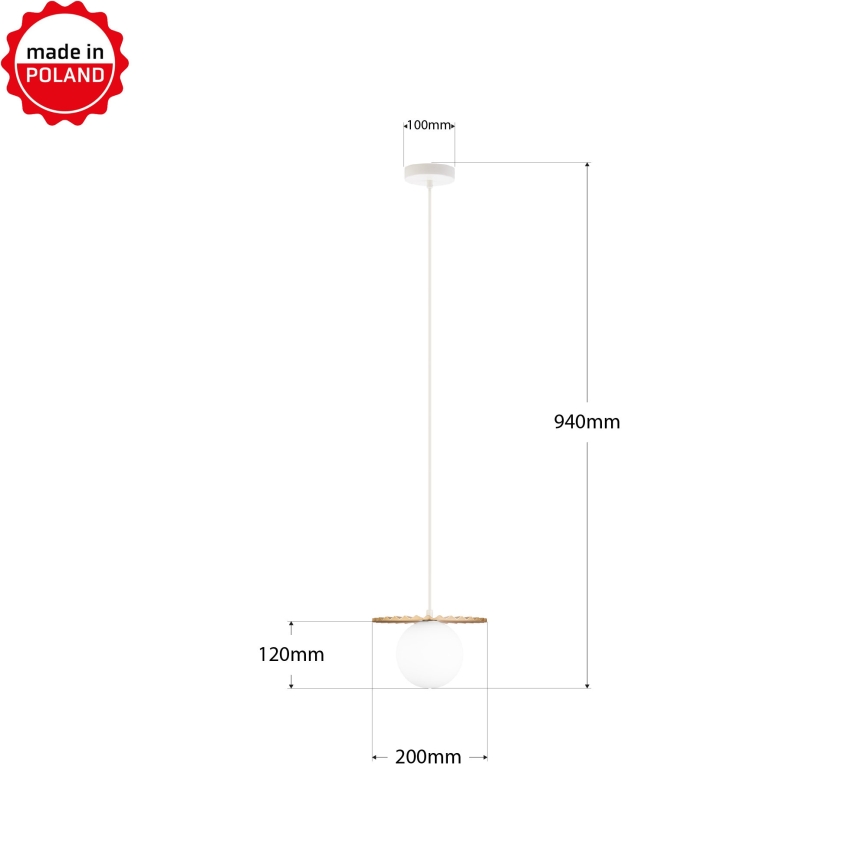 Κρεμαστό φωτιστικό σε καλώδιο SUNPLISS 1xG9/10W/230V διάμ. 20 εκ. χρυσό/κρεμ