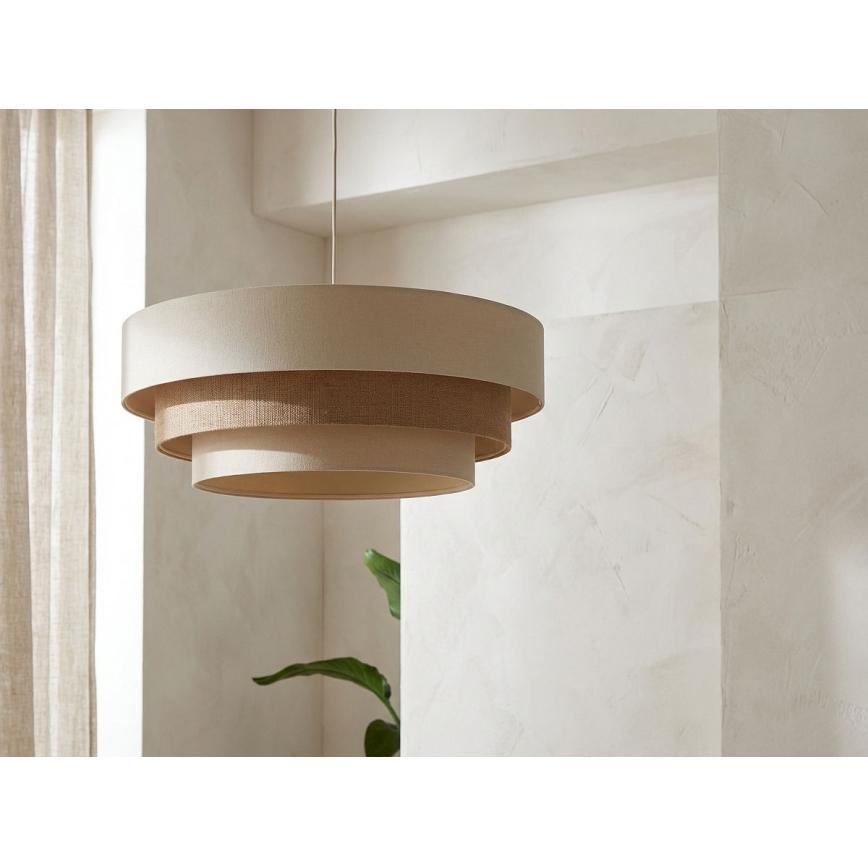 Κρεμαστό φωτιστικό σε καλώδιο TRINITI 1xE27/60W/230V διάμ. 40 cm κρεμ/μπεζ