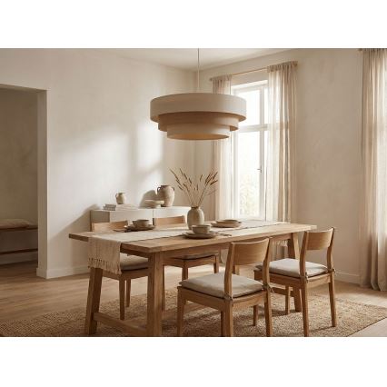 Κρεμαστό φωτιστικό σε καλώδιο TRINITI 1xE27/60W/230V διάμ. 40 cm κρεμ/μπεζ
