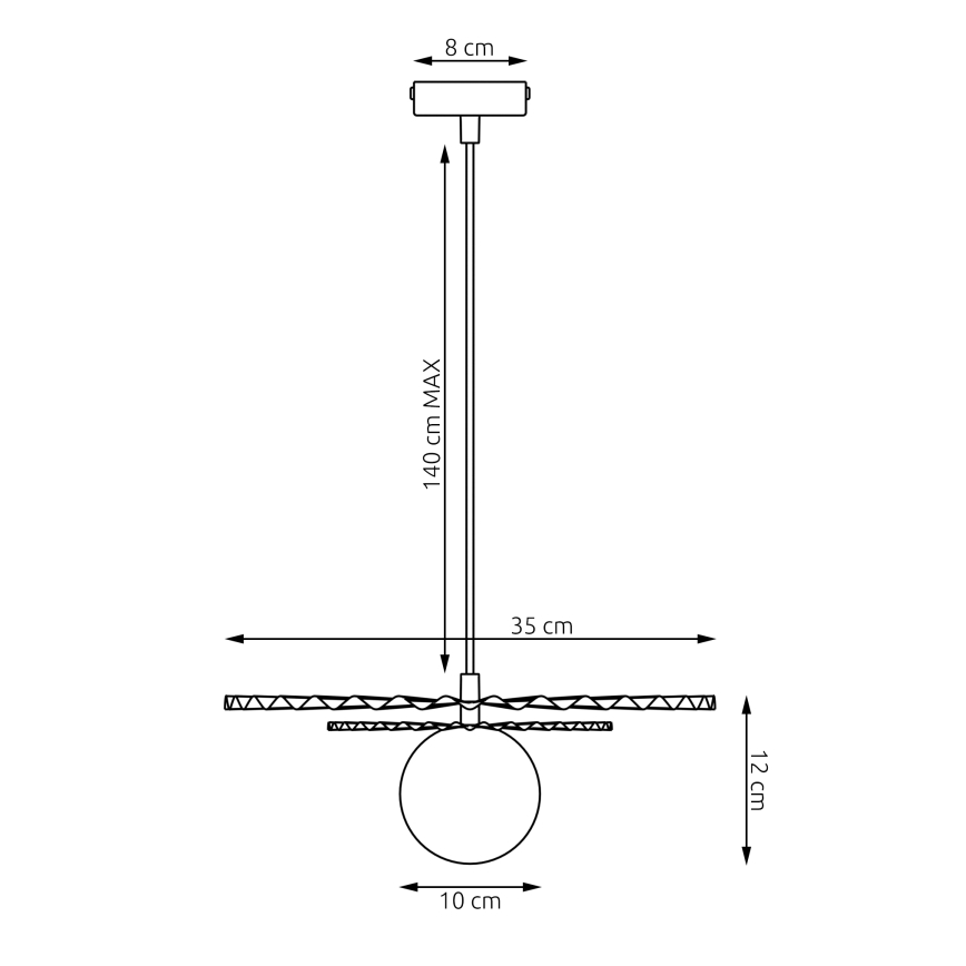 Κρεμαστό φωτιστικό σε καλώδιο UMBRA 1xG9/8W/230V μαύρο/πορτοκαλί
