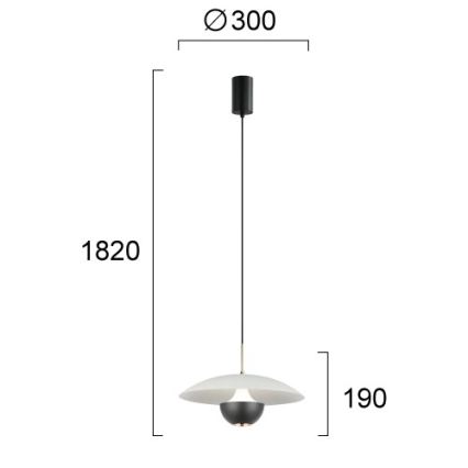 Κρεμαστό φωτιστικό σε καλώδιο VALIA LED/9W/230V γκρι/μαύρο