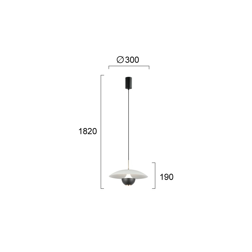 Κρεμαστό φωτιστικό σε καλώδιο VALIA LED/9W/230V γκρι/μαύρο