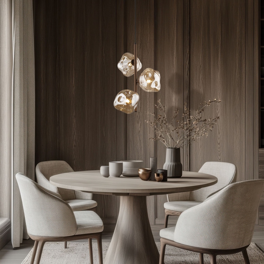 Κρεμαστό φωτιστικό σε σύρμα LAVA 3xG9/8W/230V μπρονζέ/καπνιστό μπεζ