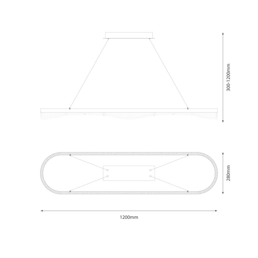 Κρεμαστό φωτιστικό σε σύρμα LED/45W/230V, χρυσό