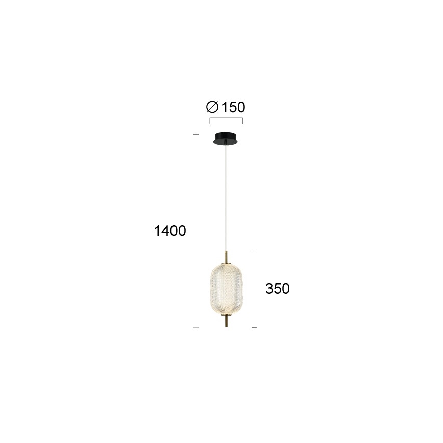 Κρεμαστό φωτιστικό σε σύρμα PELLUCID LED/11W/230V χρυσό/διάφανο
