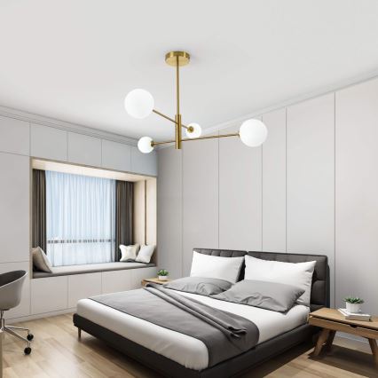 Κρεμαστό φωτιστικό σε ράβδο DORADO 4xG9/40W/230V χρυσό