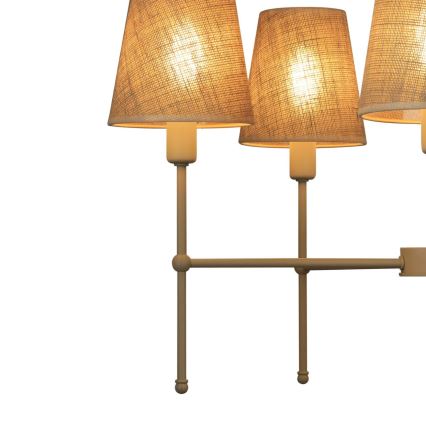 Κρεμαστό φωτιστικό σε ράβδο MADELA 5xE14/40W/230V γιούτα/μπεζ