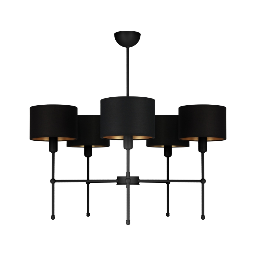 Κρεμαστό φωτιστικό σε ράβδο MADELA 5xE14/40W/230V μαύρο