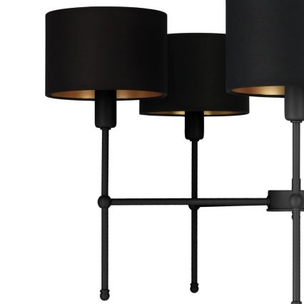 Κρεμαστό φωτιστικό σε ράβδο MADELA 5xE14/40W/230V μαύρο