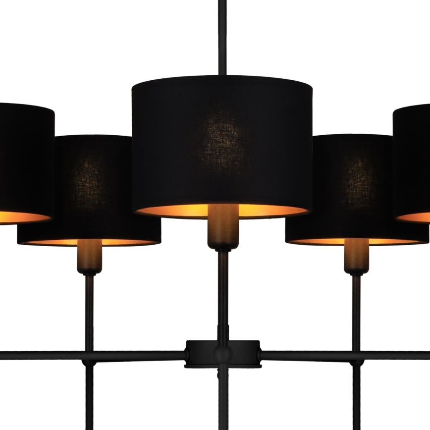 Κρεμαστό φωτιστικό σε ράβδο MADELA 5xE14/40W/230V μαύρο