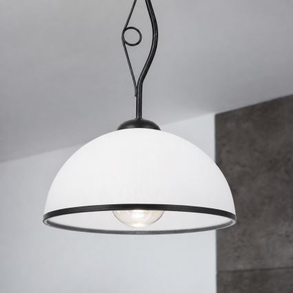 Κρεμαστό φωτιστικό σε ράβδο RETRO 1xE27/60W/230V μαύρο/λευκό