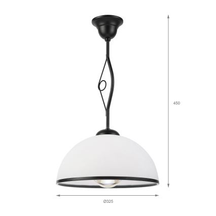 Κρεμαστό φωτιστικό σε ράβδο RETRO 1xE27/60W/230V μαύρο/λευκό