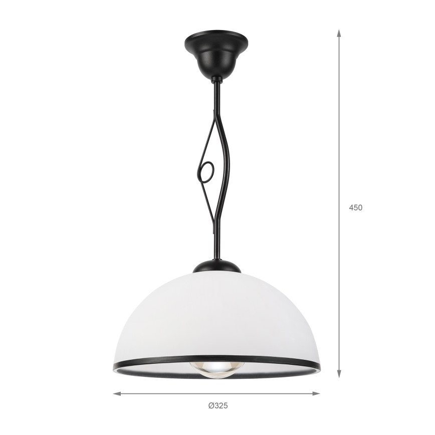 Κρεμαστό φωτιστικό σε ράβδο RETRO 1xE27/60W/230V μαύρο/λευκό