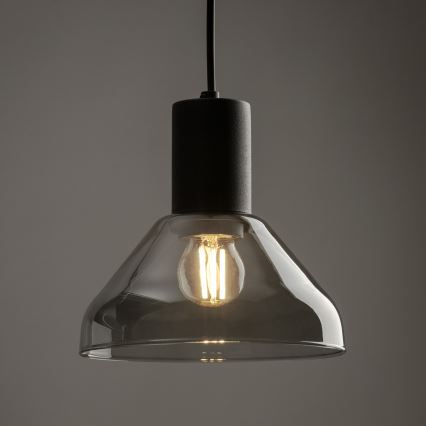 Κρεμαστό φωτιστικό οροφής για 1-phase ράγας NEO 1xE27/15W/230V μαύρο/φιμέ μαύρο