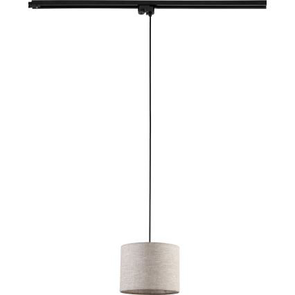 Κρεμαστό φωτιστικό οροφής για 1-phase ράγας TRACER 1xE27/15W/230V διάμετρος 20 cm μαύρο/γκρι