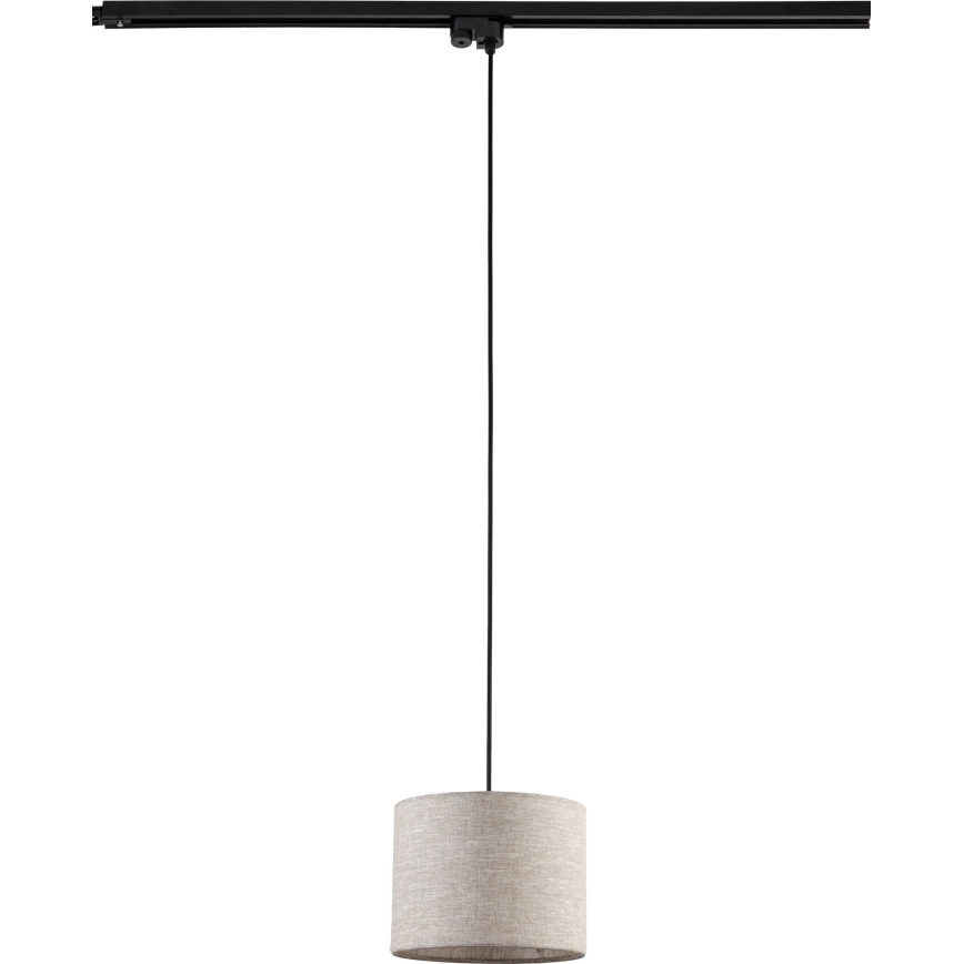 Κρεμαστό φωτιστικό οροφής για 1-phase ράγας TRACER 1xE27/15W/230V διάμετρος 20 cm μαύρο/γκρι