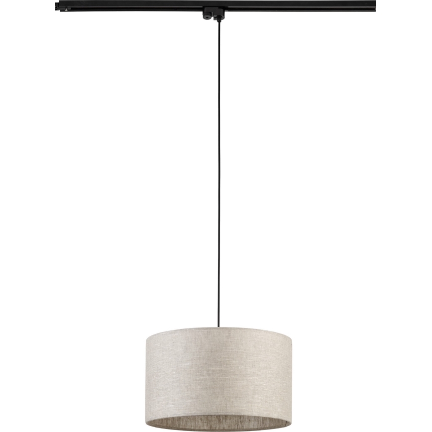 Κρεμαστό φωτιστικό οροφής για 1-phase ράγας TRACER 1xE27/15W/230V διάμετρος 38 cm μαύρο/γκρι