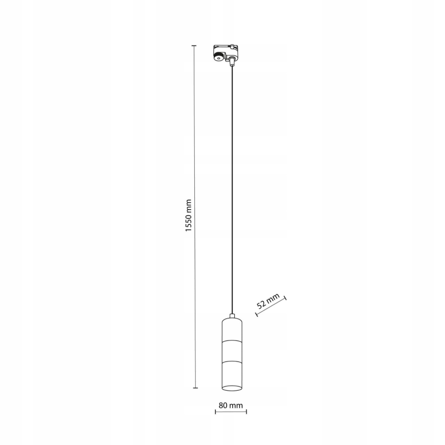 Κρεμαστό φωτιστικό οροφής για 1-phase ράγας TRACER 1xGU10/10W/230V μαύρο/χρυσό