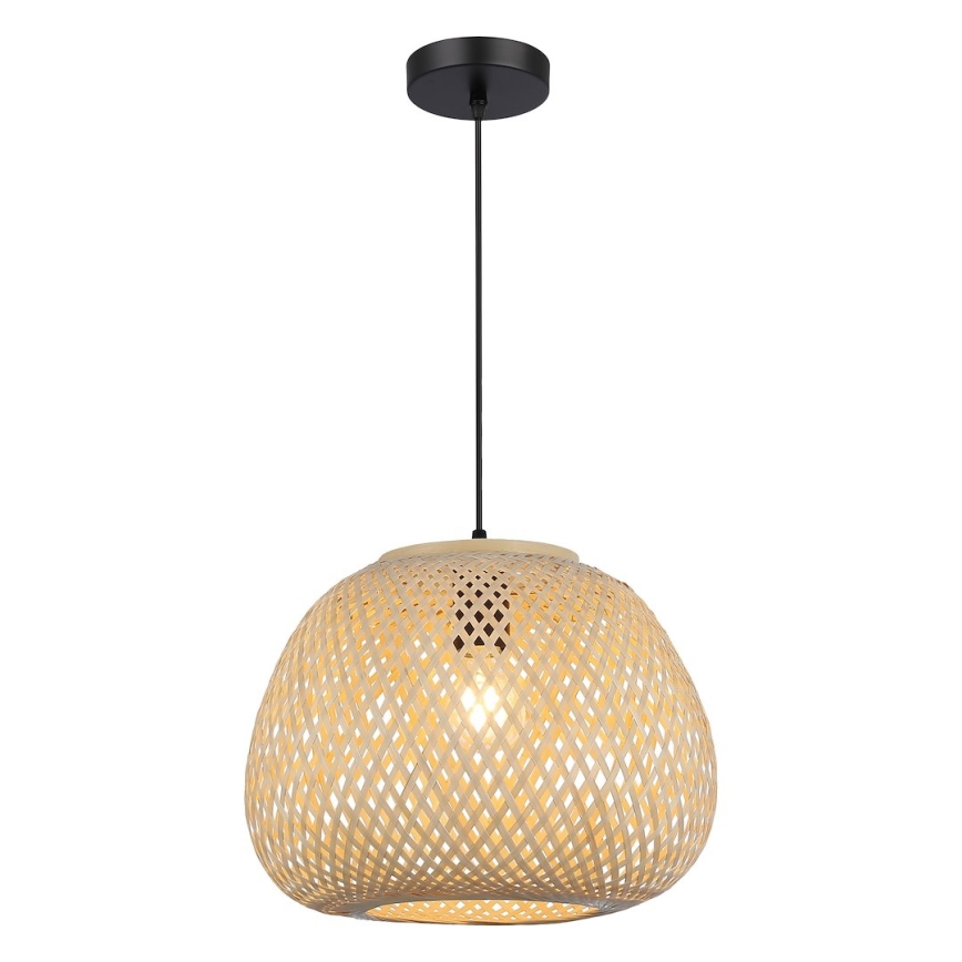 Κρεμαστό φωτιστικό PETRA με καλώδιο, 1xE27/15W/230V, μπαμπού