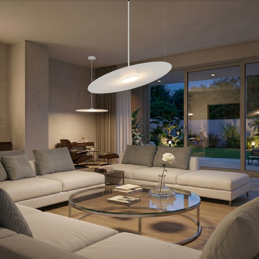 Κρεμαστό φωτιστικό PIATTO 1xGX53/15W/230V, διάμετρος 55 cm, λευκό