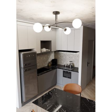 Κρεμαστό φωτιστικό PREGOS 4xE14/10W/230V μαύρο