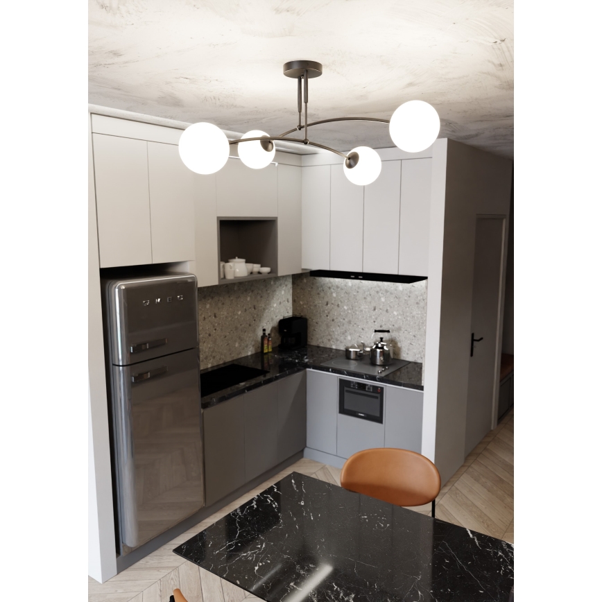 Κρεμαστό φωτιστικό PREGOS 4xE14/10W/230V μαύρο